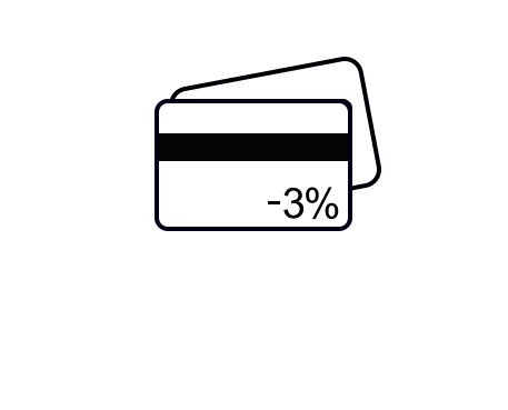 Banner about 3% discount for paying by card on the site